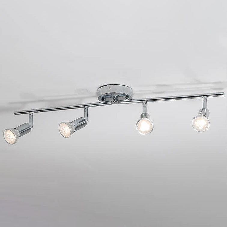 Moderno foco de montaje empotrado de 4 luces de metal cromado puro 