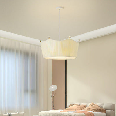 Modern Minimalist Creative Crown Hardware Fabric 5-Light Island Light Chandelier