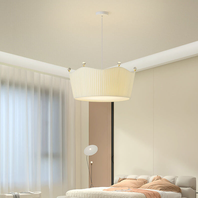 Modern Minimalist Creative Crown Hardware Fabric 5-Light Island Light Chandelier