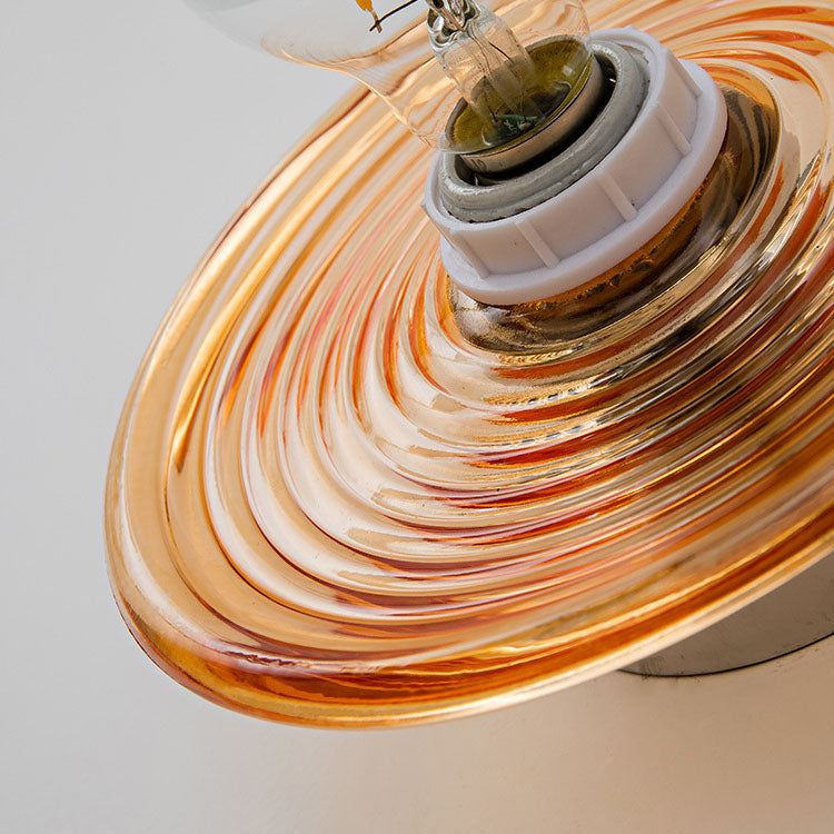 Moderne Art Deco Welle Muster Runde Glas 1-Licht Wand Leuchte Lampe Für Schlafzimmer 