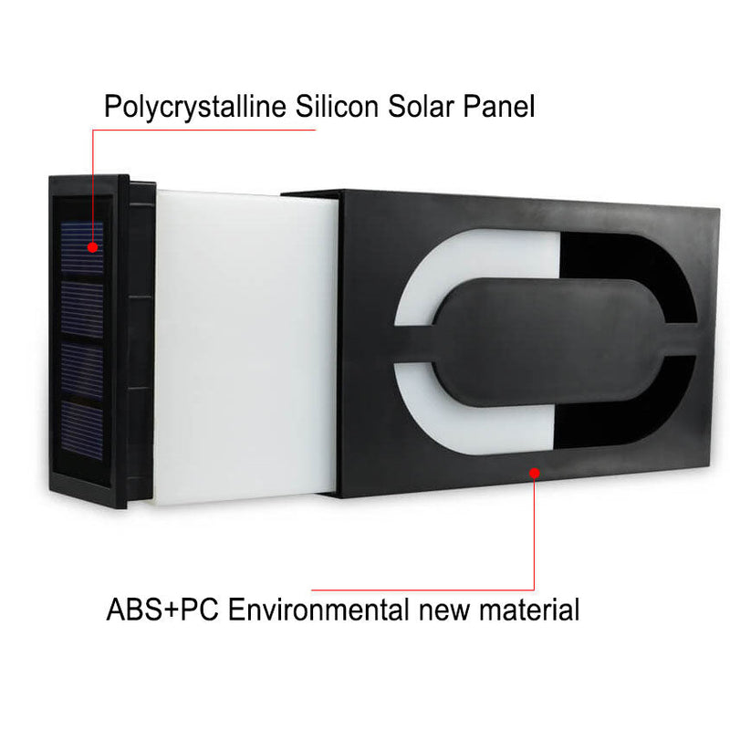 Panneau de porte solaire numérique RGB LED, lampe murale de décoration extérieure