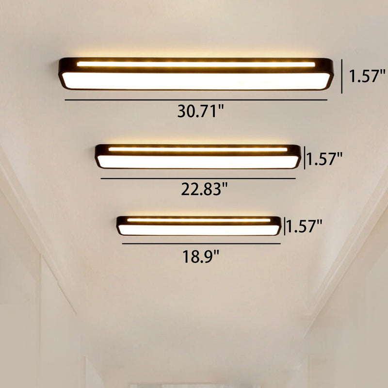 Nordic Minimalist Long LED Flush Mount Ceiling Light