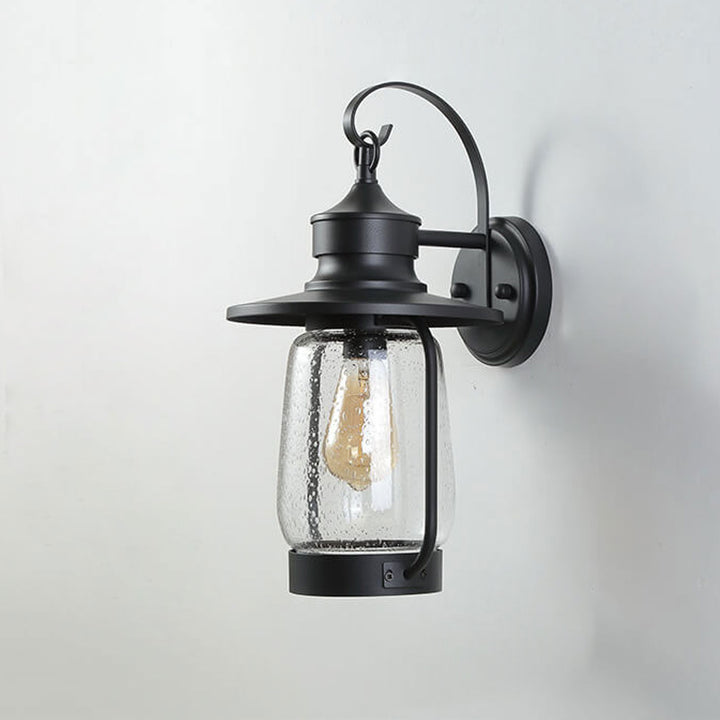 Vintage Industrial Bubble Glass 1-Light Outdoor Waterproof Patio Wall Sconce Lamp