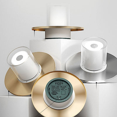 Lampe de Table Moderne à Bougie LED Cylindrique de Luxe Léger 