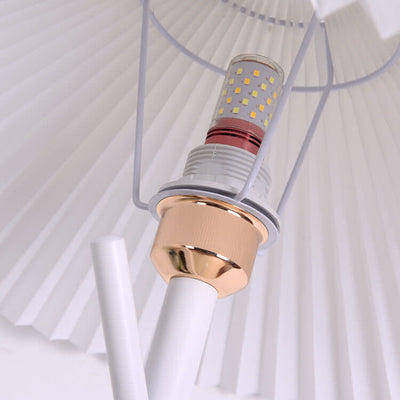 Nordic Minimalist Solid Color Pleated Iron PVC 1-Light Standing Floor Lamp