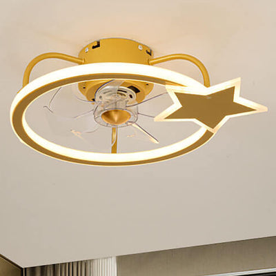 Kindliches Sternen-/Dolphin-Design, leises LED-Lüfterlicht für bündige Montage 