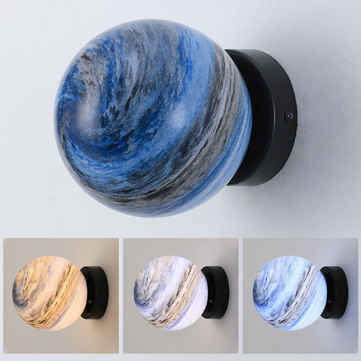 Applique murale à une lumière avec orbe en verre créatif nordique 