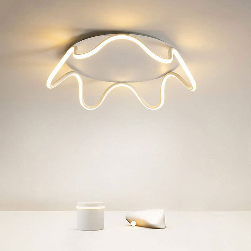 Modern Simple Crown Aluminum LED Flush Mount Ceiling Light