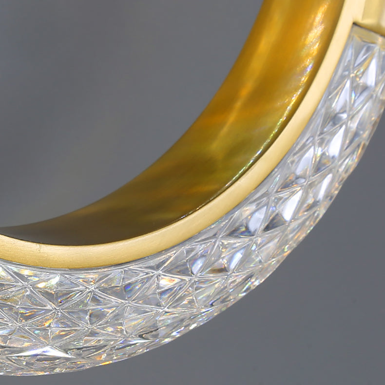 Contemporary Luxury Golden Finish Ring Crystal Embellishment LED Wall Sconce Lamp For Bedroom