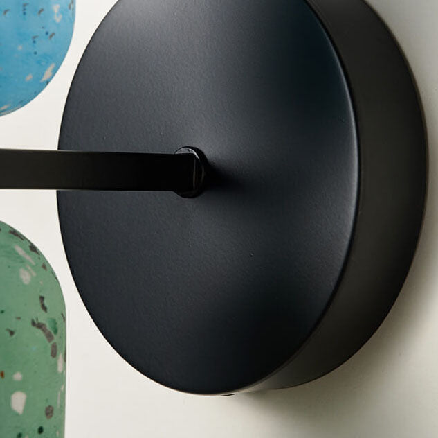 Lampe murale japonaise moderne Wabi-Sabi en fer et ciment à 2 lumières 