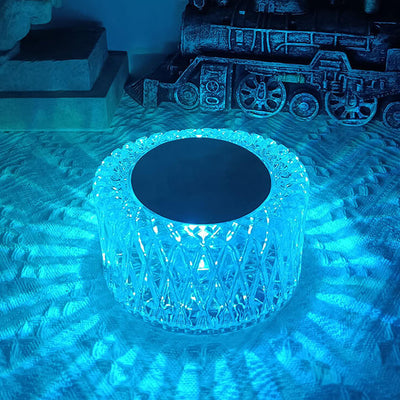 مصباح طاولة بإضاءة ليلية LED RGB بلوري على شكل عش طائر إبداعي 