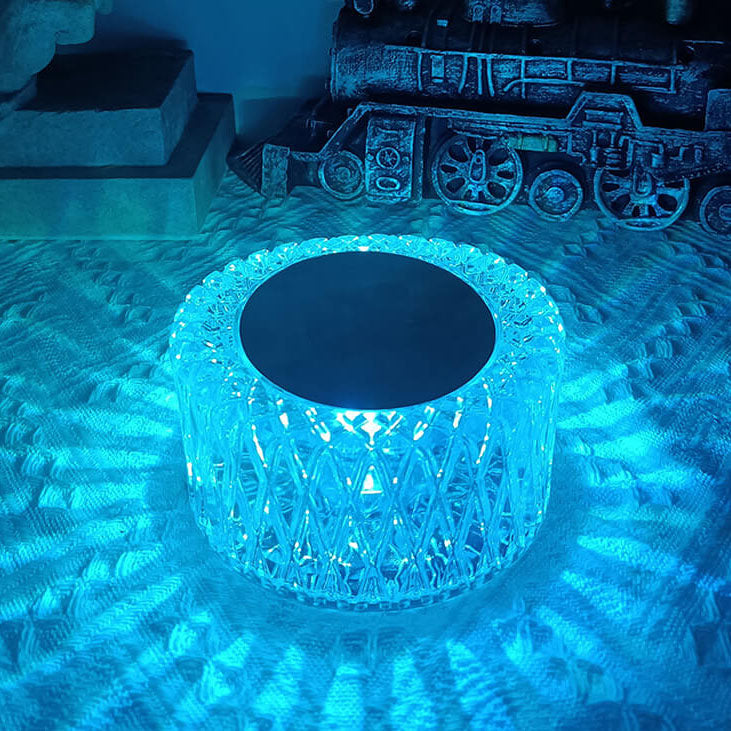 مصباح طاولة بإضاءة ليلية LED RGB بلوري على شكل عش طائر إبداعي 