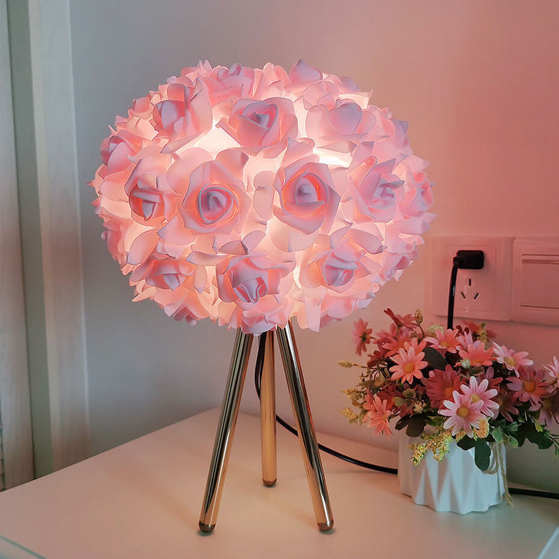 Nordic Creative Rose Metal LED Table Lamp