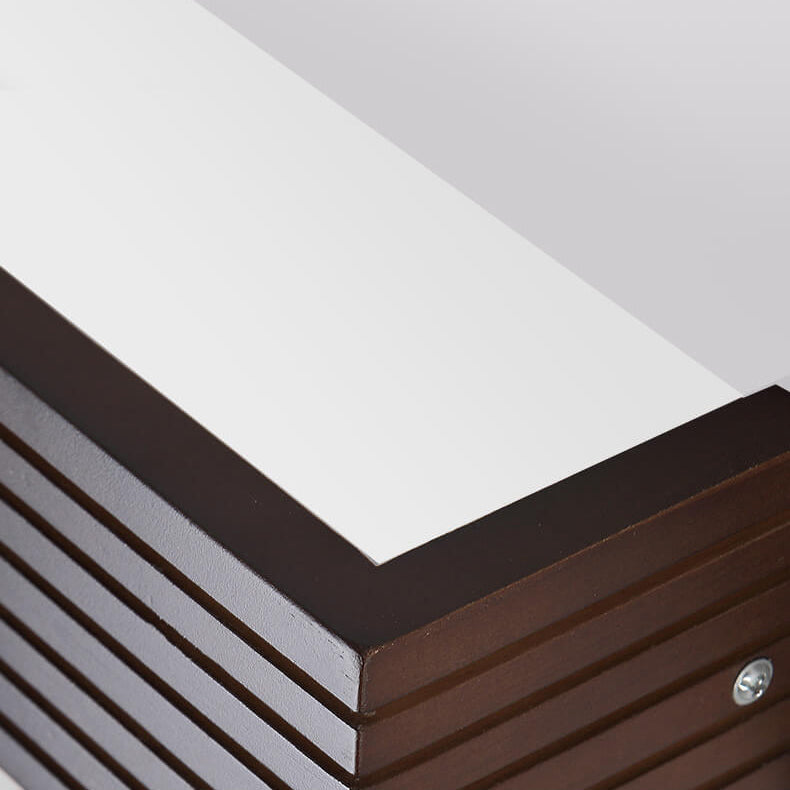 Moderne chinesische Walnuss Quadrat Bar Eitelkeit LED Wandleuchte 