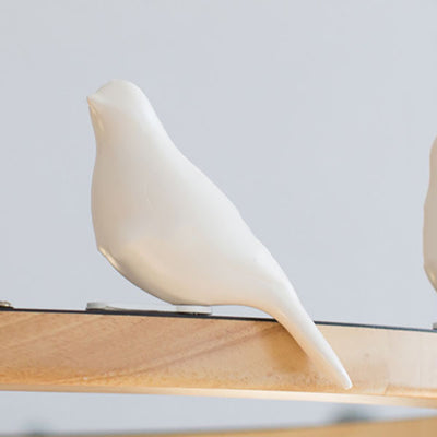 Nordic Minimalist Solid Wood Bird 3/5-Light Chandelier