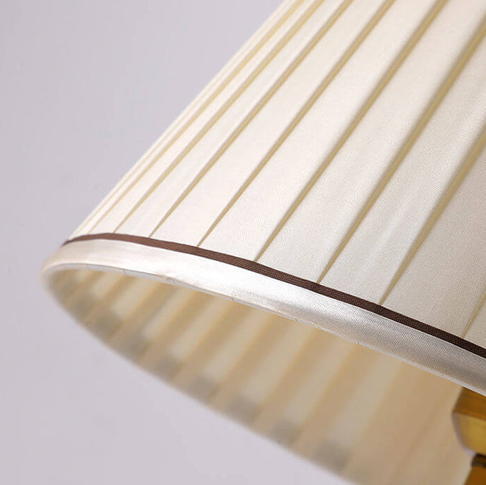 Europäische Vintage Kristall-Säulenbasis Stoff 1-Licht Tischlampe 
