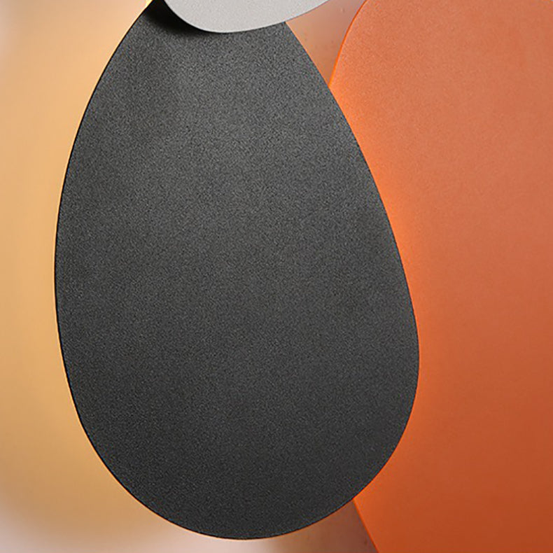 Contemporary Scandinavian Geometric Iron Round Plate Combination LED Wall Sconce Lamp For Bedroom