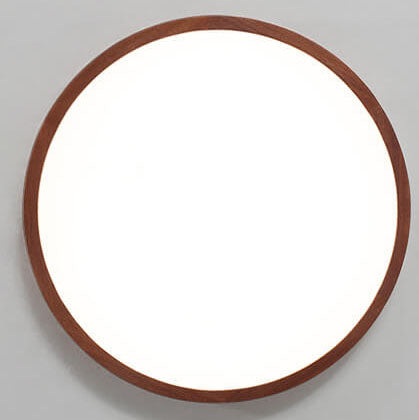 Modern Wooden Slim Walnut Color LED Flush Mount Light