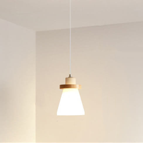 Lámpara colgante LED de 1 luz con forma de campana de vidrio nórdico 