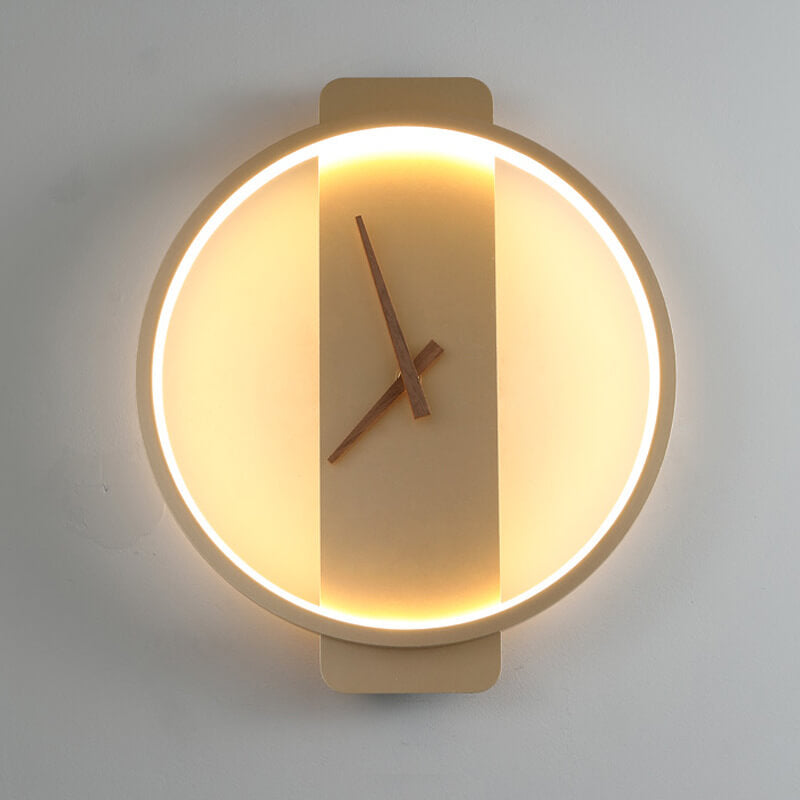 Modern Minimalist Clock Shaped 1-Light LED Wall Sconce Lamp