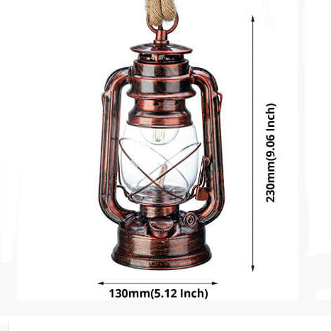 Vintage Hemp Rope Kerosene 1-Light Pendant Light