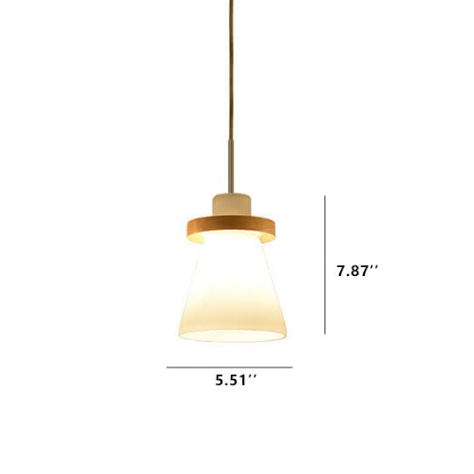 Lámpara colgante LED de 1 luz con forma de campana de vidrio nórdico 