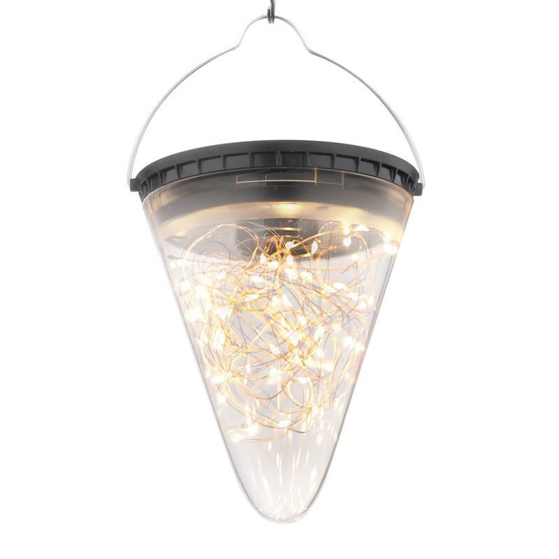Lumière de jardin décorative étanche en forme de cône solaire 