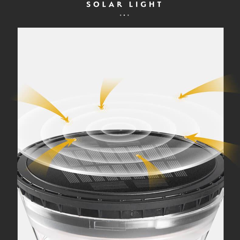 Lumière de jardin décorative étanche en forme de cône solaire 