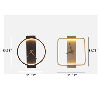 Modern Minimalist Clock Shaped 1-Light LED Wall Sconce Lamp