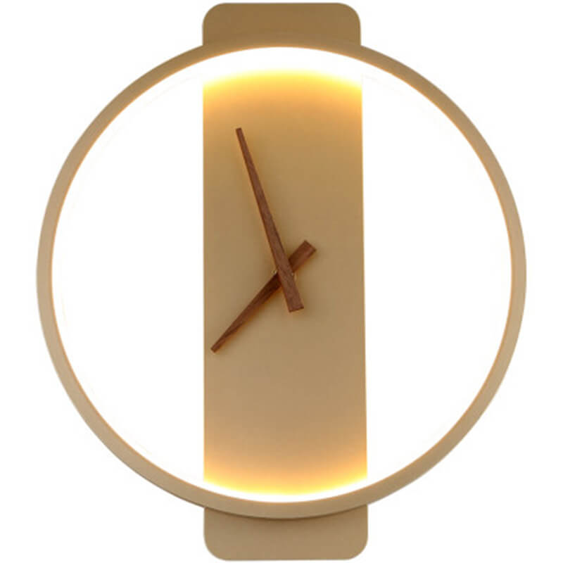 Modern Minimalist Clock Shaped 1-Light LED Wall Sconce Lamp