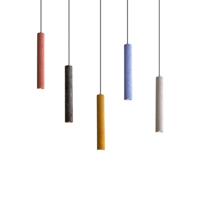 Nordic Farbige Terrazzo Zylindrische Form LED Pendelleuchte 