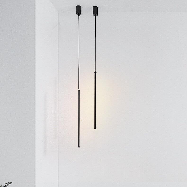 Lámpara colgante LED lineal larga de hierro y acrílico de estilo moderno minimalista para dormitorio 
