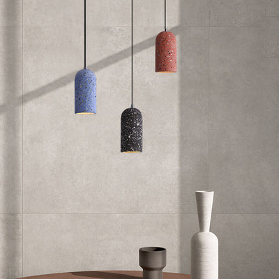 Modern Terrazzo 1-Light Cylinder Shape Pendant Light