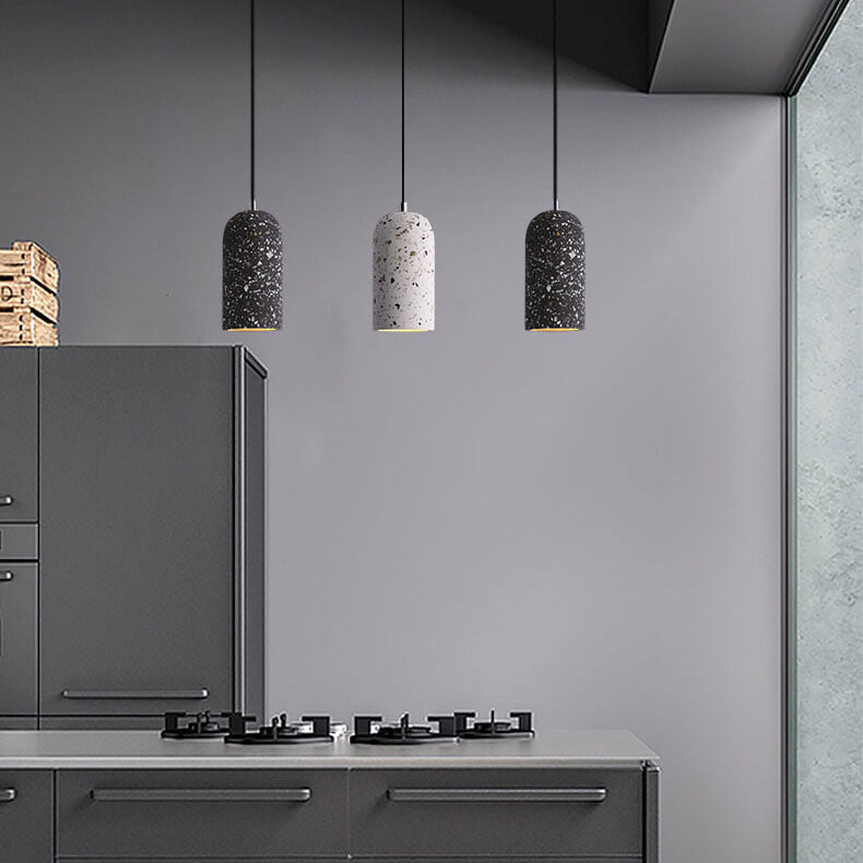 Modern Terrazzo 1-Light Cylinder Shape Pendant Light