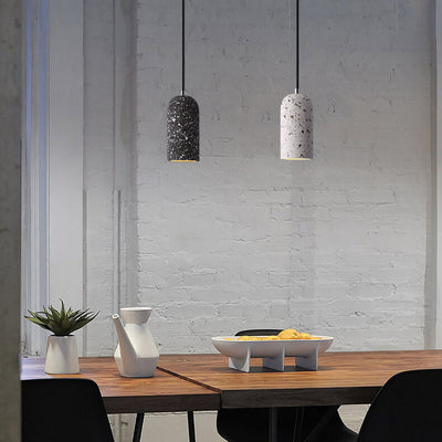 Modern Terrazzo 1-Light Cylinder Shape Pendant Light