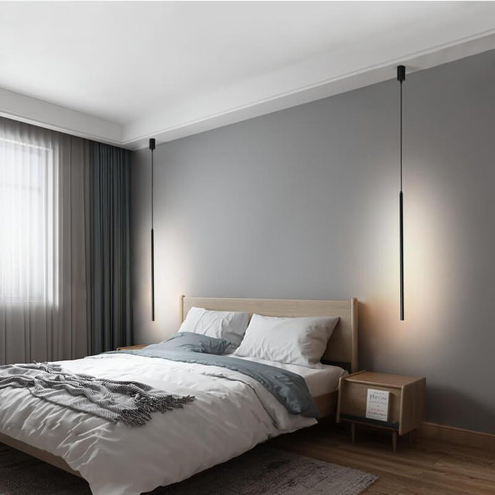 Moderne minimalistische lineare LED-Pendelleuchte aus Eisen und Acryl für das Schlafzimmer 