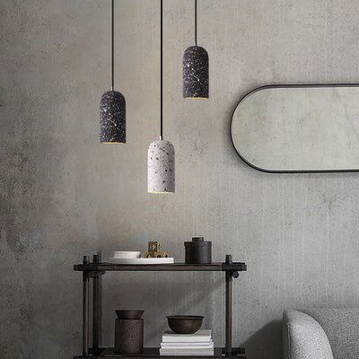 Modern Terrazzo 1-Light Cylinder Shape Pendant Light