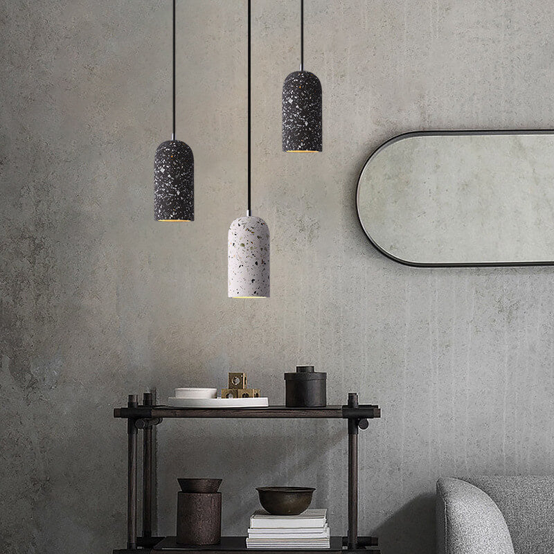 Modern Terrazzo 1-Light Cylinder Shape Pendant Light