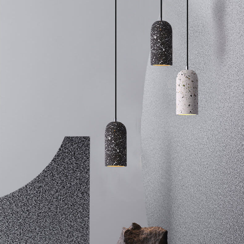 Modern Terrazzo 1-Light Cylinder Shape Pendant Light