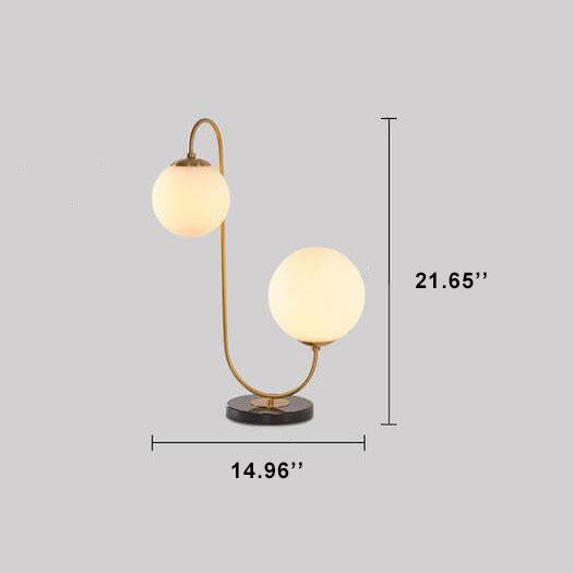 Modern Opal Glass 2-Light Double Ball Table Lamps