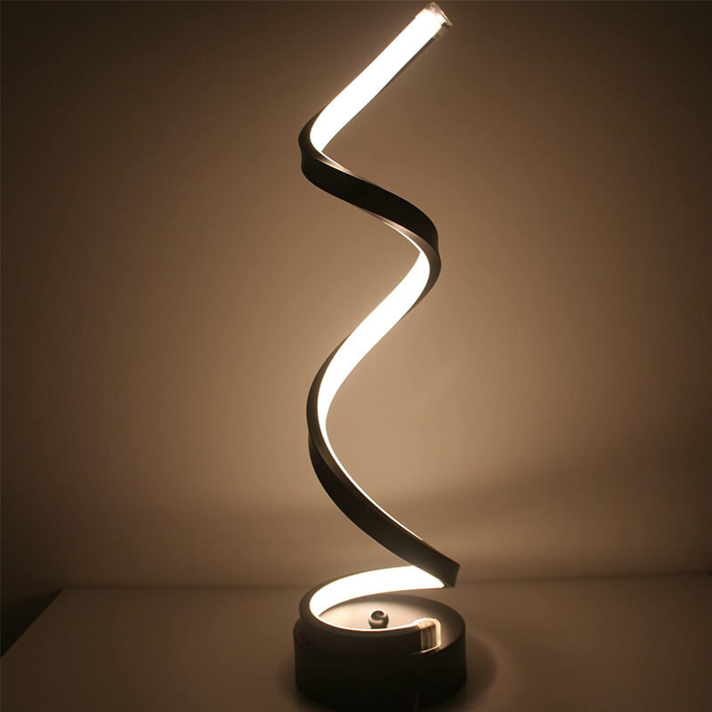 Lampes de table LED 1 lumière avec abat-jour en spirale 