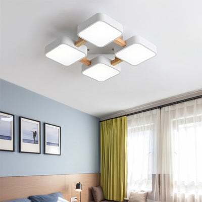 Modern Acrylic Small Cube Combination LED Flush Mount Light