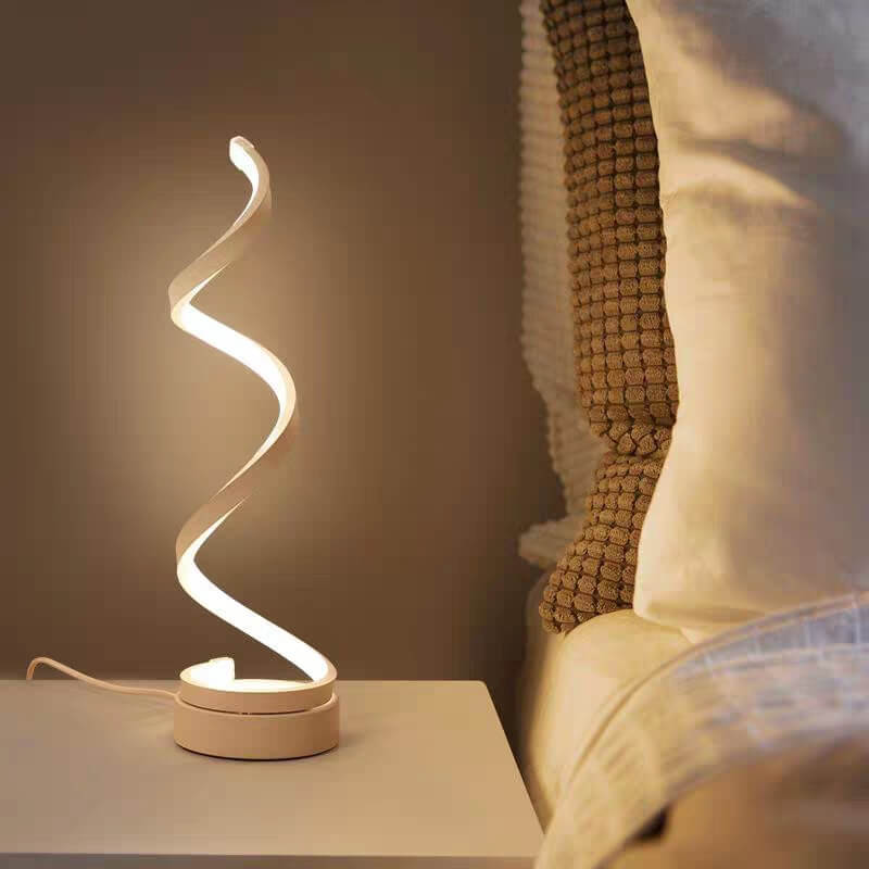 Lampes de table LED 1 lumière avec abat-jour en spirale 