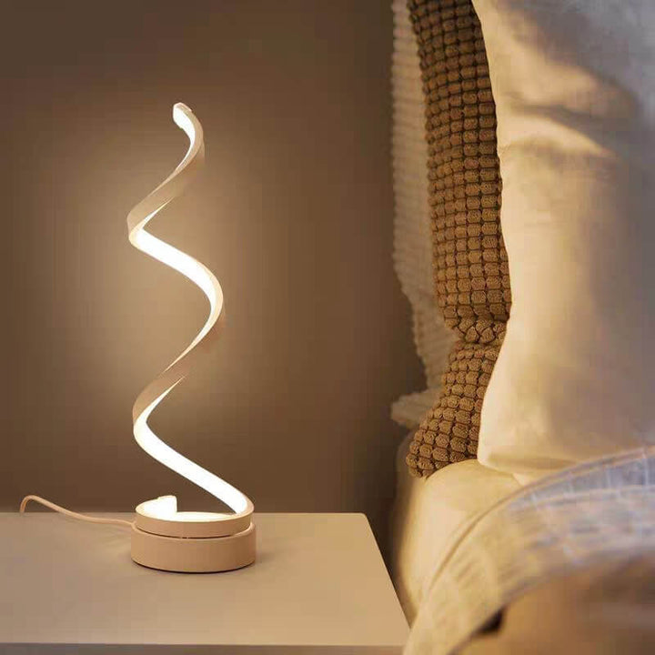 Lampes de table LED 1 lumière avec abat-jour en spirale 