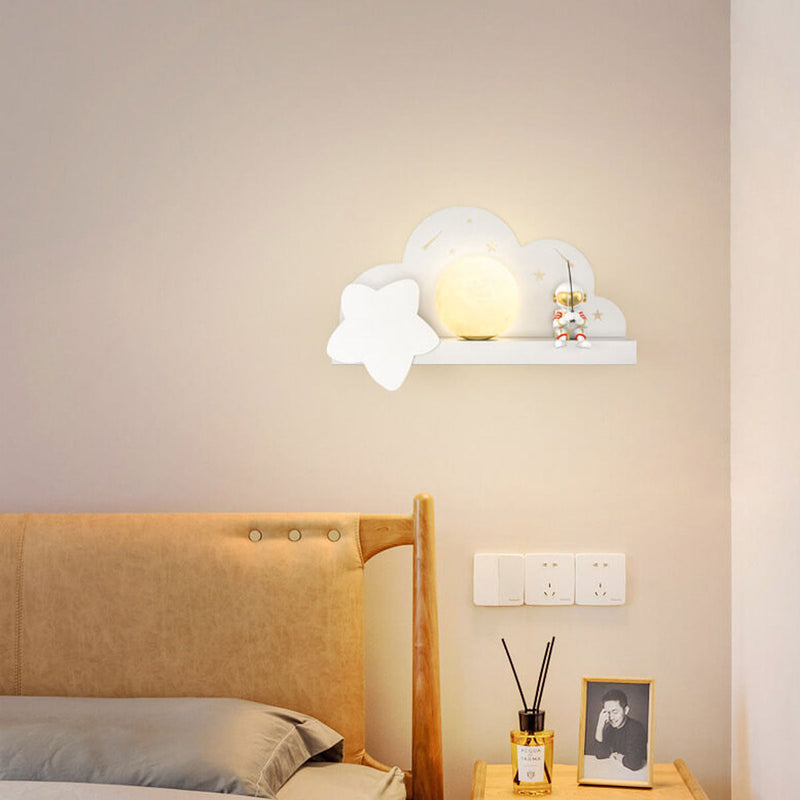 Childlike Creative Moon Astronaut Design LED Wall Sconce Lamp