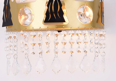 Modern Light Luxury Crown Shape Crystal Wrought Iron 1-Light Wall Sconce Lamp