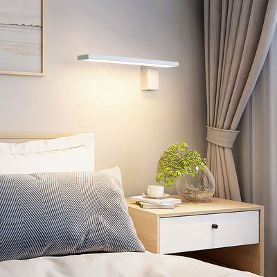 Modern Minimalist Long Bar Square Base LED Wall Sconce Lamp