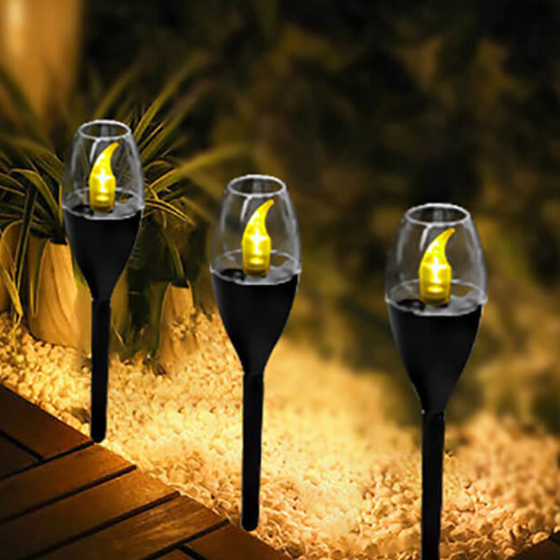 Solar Candle Wine Glasses Outdoor Patio Lawn LED Lights Landscape Light