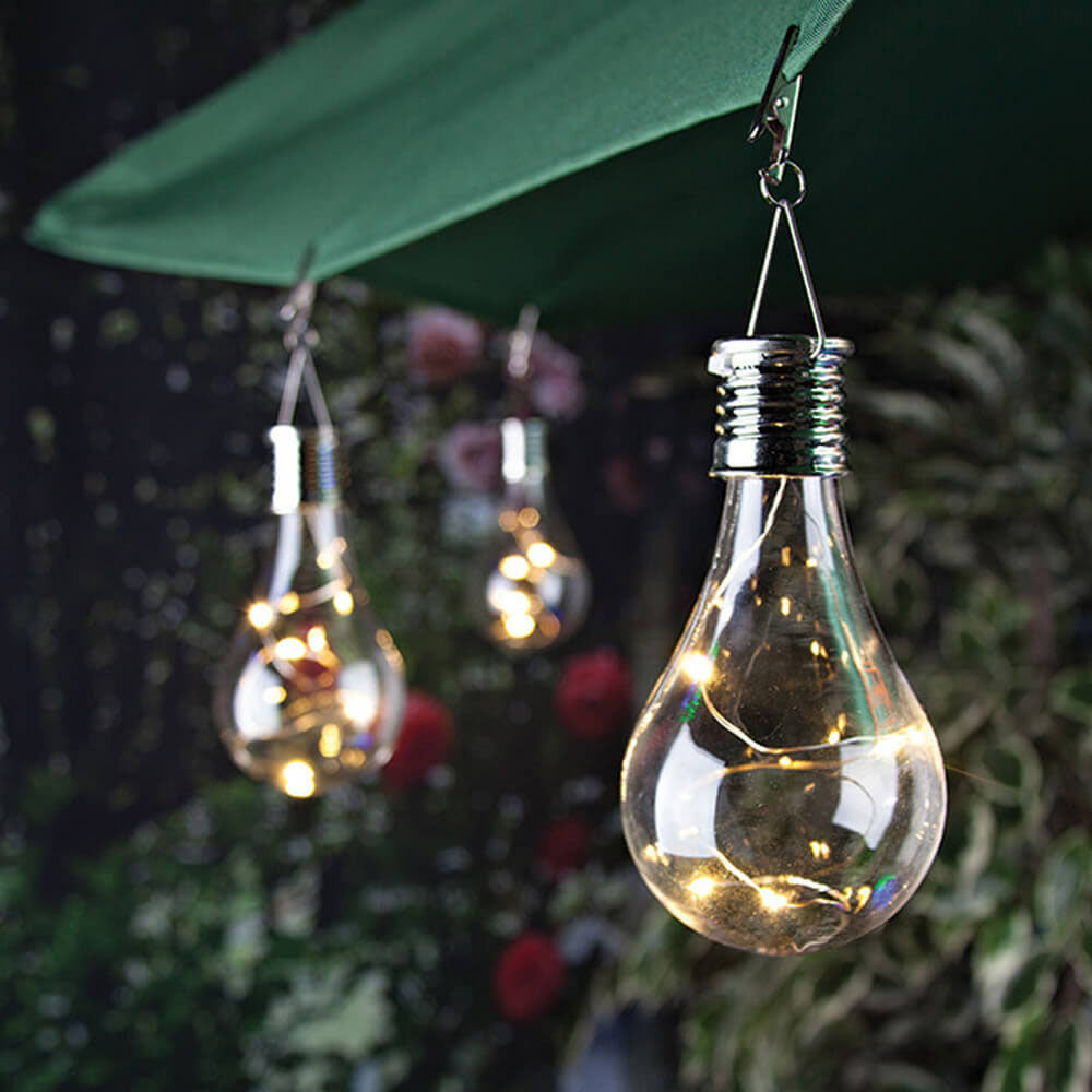 Ampoules de couleur créatives en plastique LED solaire de jardin suspendue 