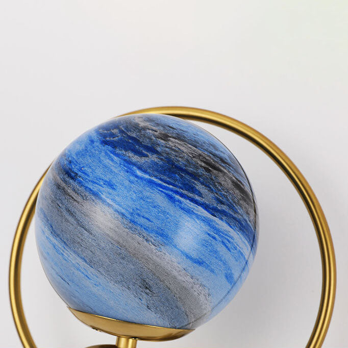 Nordic Creative Circle Planet Glass Iron Applique Murale 1 Lumière 